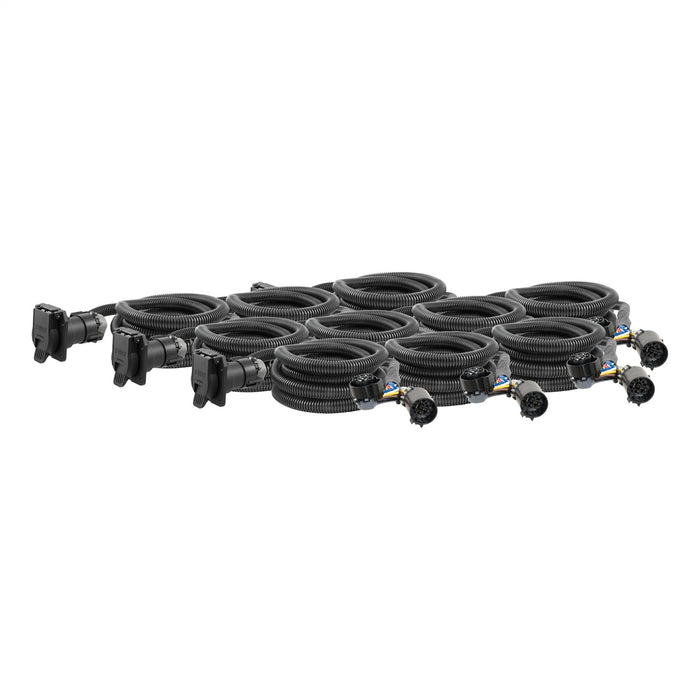 CURT 56000010 10ft. Custom Wiring Extension Harnesses (Adds 7-Way RV Blade to Truck Bed; 10-Pa - Truck Part Superstore