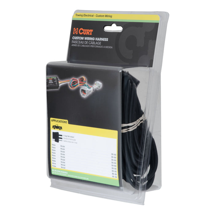 CURT 56021 Custom Wiring Harness; 4-Way Flat Output; Select Nissan Versa - Truck Part Superstore