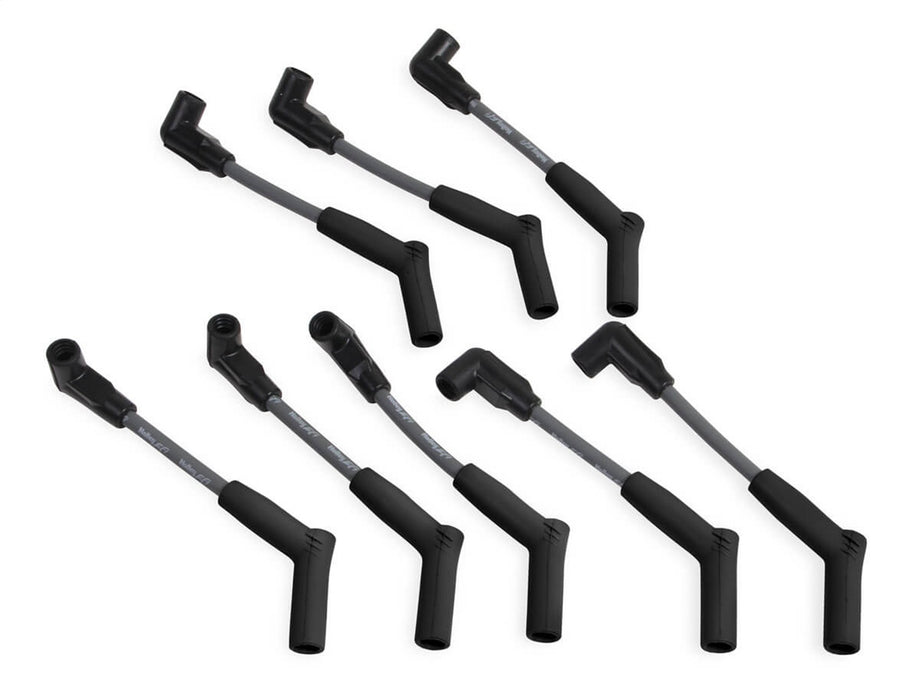 Holley EFI 561-104 Spark Plug Wire Set; Fits w/Shorty Headers; 90 Degree; Gray/Black; Silicone; - Truck Part Superstore