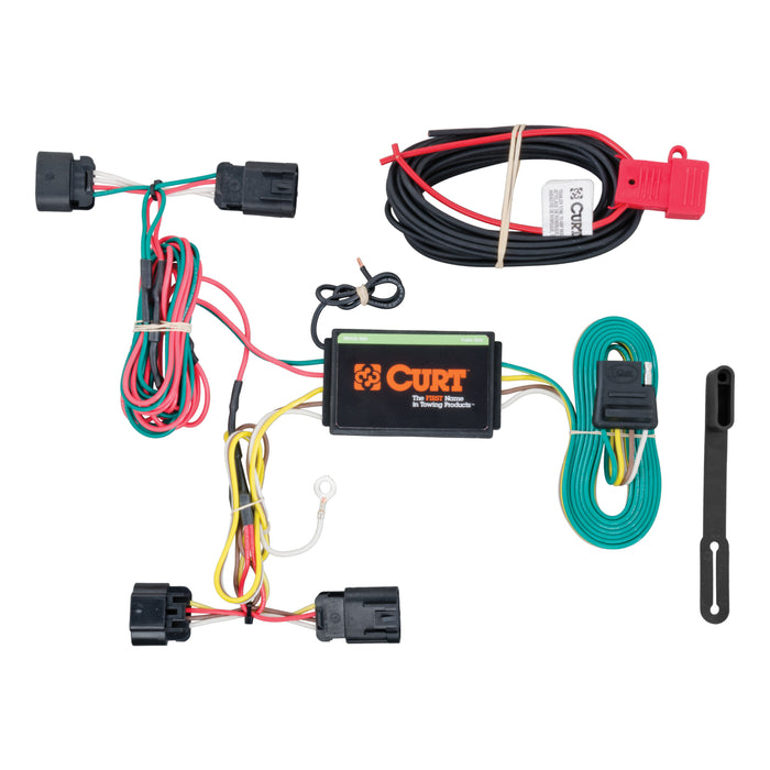 CURT 56211 Custom Wiring Harness; 4-Way Flat Output; Select Chrysler 200; Dodge Avenger - Truck Part Superstore