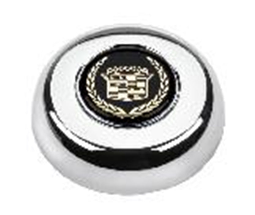 Grant 5633 GM Licensed Horn Button; Chrome; Cadillac®; Classic/Challenger Wheels; - Truck Part Superstore