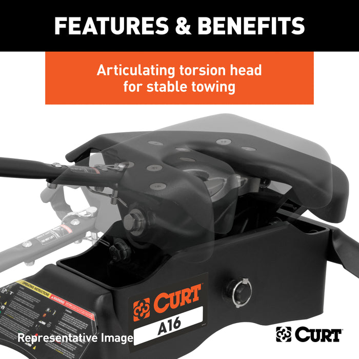 CURT 16043 A16 5th Wheel Hitch; Select Ram 2500; 3500; 8ft. Bed Puck System - Truck Part Superstore