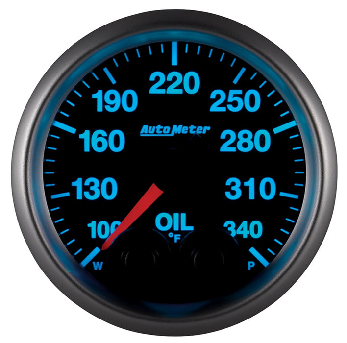 AutoMeter 5640-05702 GAUGE; OIL TEMP; 2 1/16in.; 340deg.F; STEPPER MTR W/PK/WRN; ELITE; W/O PRO-CONTR - Truck Part Superstore