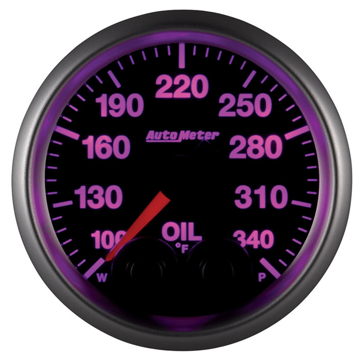 AutoMeter 5640-05702 GAUGE; OIL TEMP; 2 1/16in.; 340deg.F; STEPPER MTR W/PK/WRN; ELITE; W/O PRO-CONTR - Truck Part Superstore