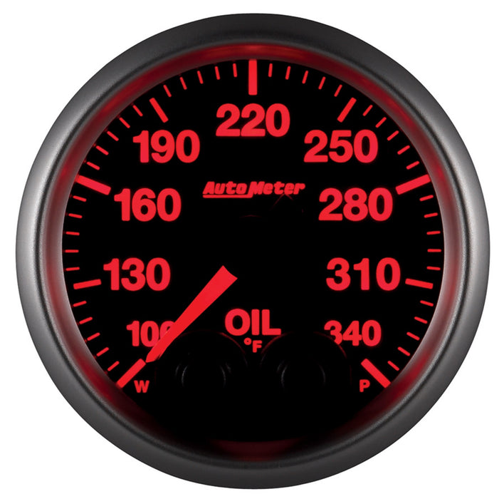 AutoMeter 5640-05702 GAUGE; OIL TEMP; 2 1/16in.; 340deg.F; STEPPER MTR W/PK/WRN; ELITE; W/O PRO-CONTR - Truck Part Superstore