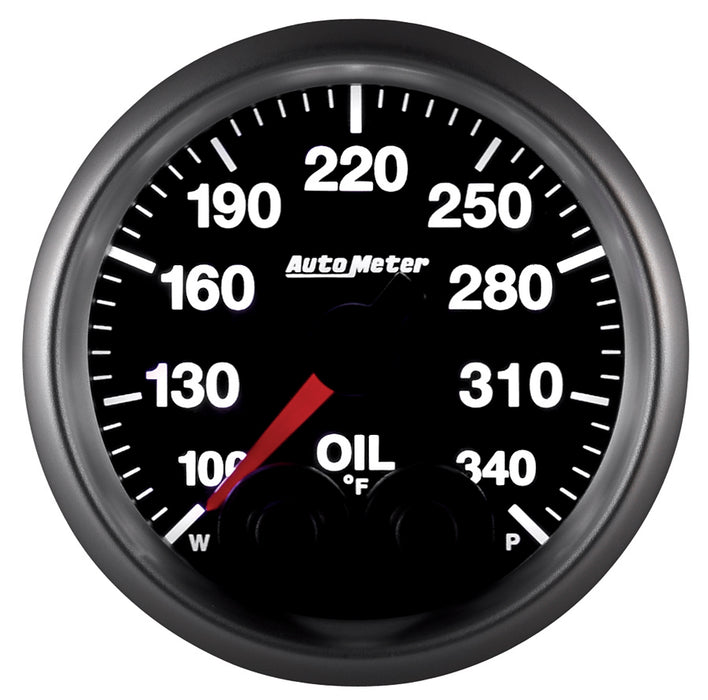 AutoMeter 5640-05702 GAUGE; OIL TEMP; 2 1/16in.; 340deg.F; STEPPER MTR W/PK/WRN; ELITE; W/O PRO-CONTR - Truck Part Superstore