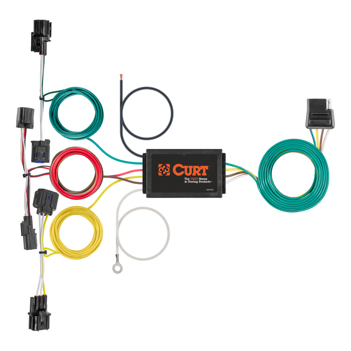 CURT 56457 Custom Wiring Harness; 4-Way Flat Output; Select Kia Forte - Truck Part Superstore