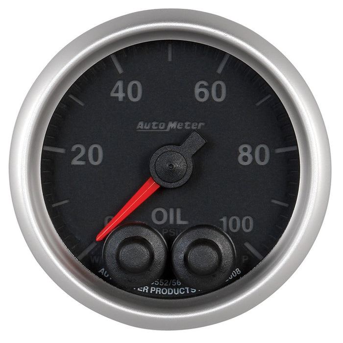 AutoMeter 5652-05702 GAUGE; OIL PRESS; 2 1/16in.; 100PSI; STPR MTR W/PK/WRN; ELITE; W/O PRO-CONTROL - Truck Part Superstore