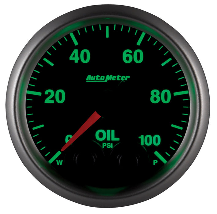 AutoMeter 5652-05702-A GAUGE; OIL PRESS; 2 1/16in.; 100PSI; STEPER MOTOR W/PEAK/WRN; ELITE;-4AN SENSOR - Truck Part Superstore