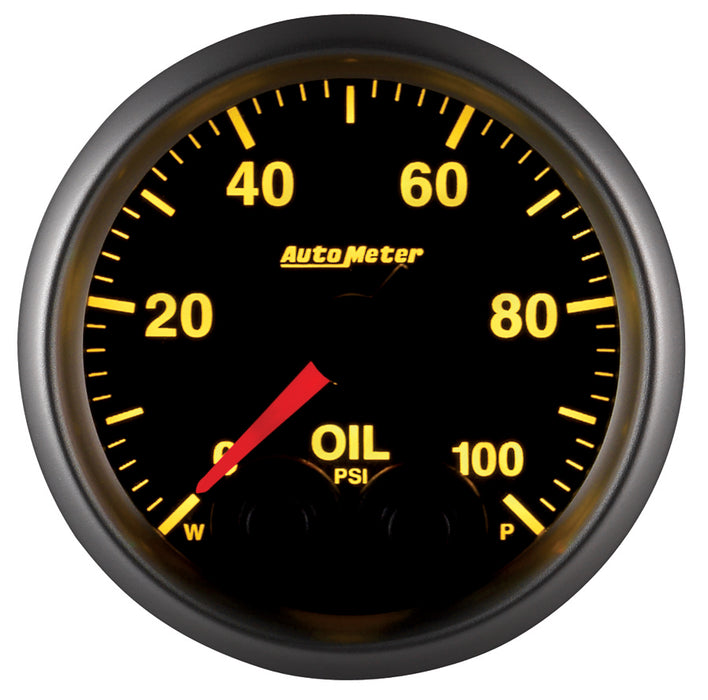 AutoMeter 5652 GAUGE; OIL PRESS; 2 1/16in.; 100PSI; STEPPER MOTOR W/PEAK/WARN; ELITE - Truck Part Superstore