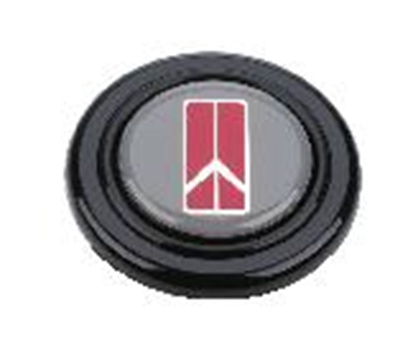 Grant 5654 GM Licensed Horn Button; Black Plastic; Oldsmobile®; Red/Gray; Signature Wheels; - Truck Part Superstore