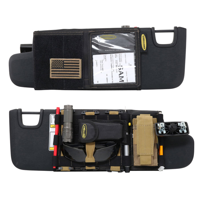 Smittybilt 56644 Sunvisor Organizer G.E.A.R. Universal Fit Each Black/Tan Smittybilt - Truck Part Superstore