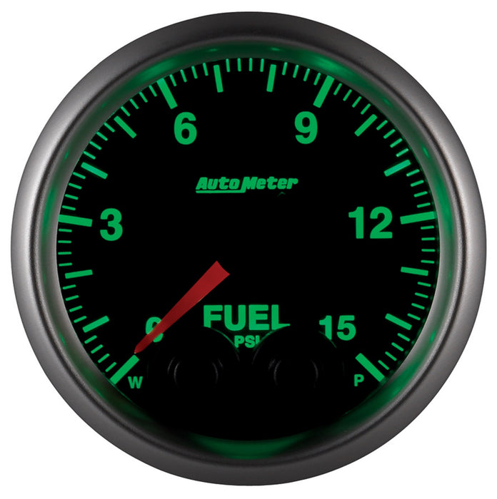 AutoMeter 5667 GAUGE; FUEL PRESS; 2 1/16in.; 15PSI; STEPPER MOTOR W/PEAK/WARN; ELITE - Truck Part Superstore