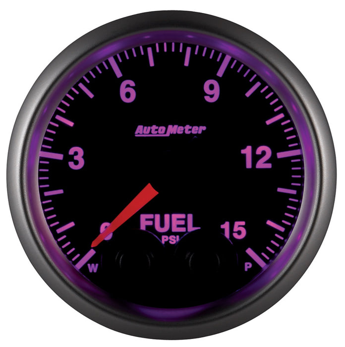 AutoMeter 5667-05702-NS GAUGE; FUELP; 2 1/16in.; 15PSI; STEPPER MOTOR W/PEAK/WARN; ELITE; W/O SENSOR - Truck Part Superstore