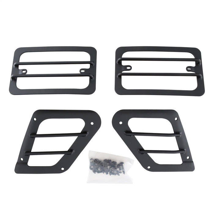 Smittybilt 5670 Euro Head Light Guards 97-06 Wrangler TJ Black 4 Piece Smittybilt - Truck Part Superstore