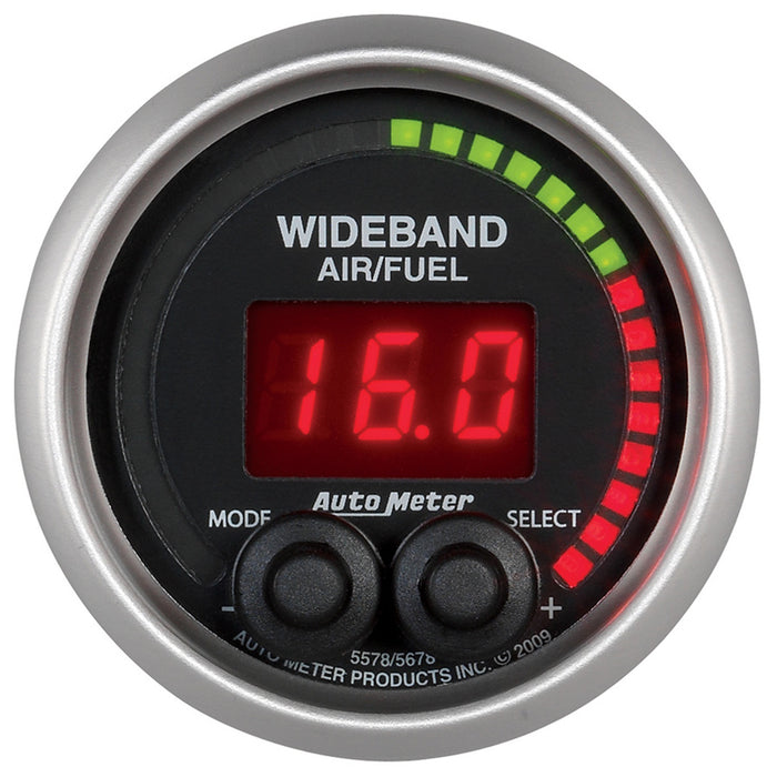 AutoMeter 5678 GAUGE; AIR/FUEL RATIO-PRO; 2 1/16in.; 10:1-20:1; DIGITAL W/PEAK/WARN; ELITE - Truck Part Superstore