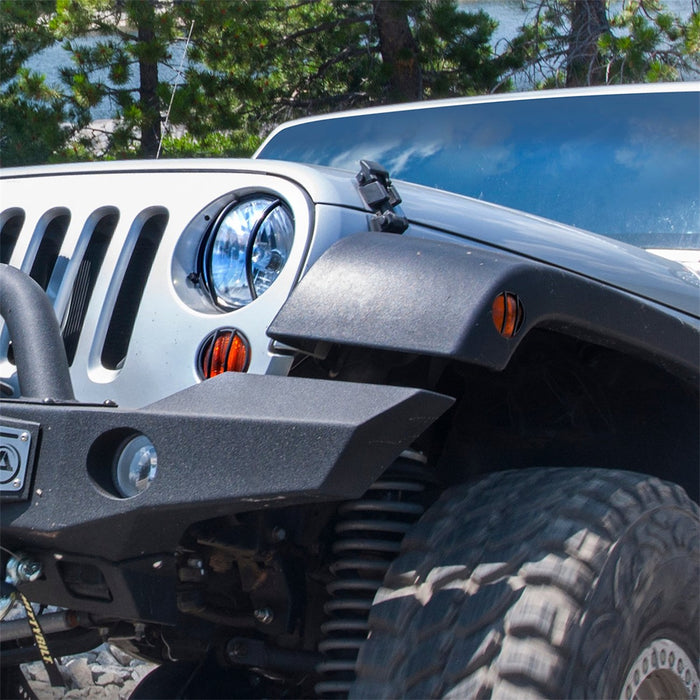 Smittybilt 5691 Jeep JK Euro Side Marker Light Guards Stainless Steel Black Pair Smittybilt - Truck Part Superstore