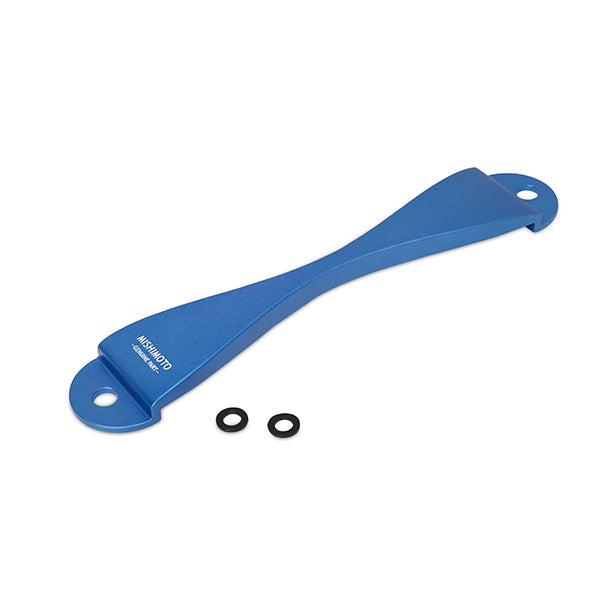 Mishimoto MMTD-SUB-BL Subaru CNC Battery Tie-Down, Blue - Truck Part Superstore
