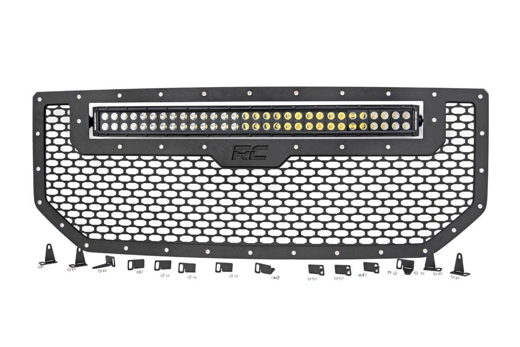 Rough Country 70158 Mesh Grille w/30 Inch Dual Row Black Series LED 16-18 Sierra 1500 Rough Country - Truck Part Superstore