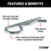 CURT 21602 CURT 21602 Trailer Hitch Clips for 1/2 or 5/8-Inch Pins; 3-Pack - Truck Part Superstore