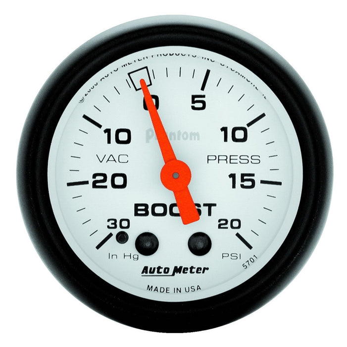 AutoMeter 5701 GAUGE; VAC/BOOST; 2 1/16in.; 30INHG-20PSI; MECHANICAL; PHANTOM - Truck Part Superstore