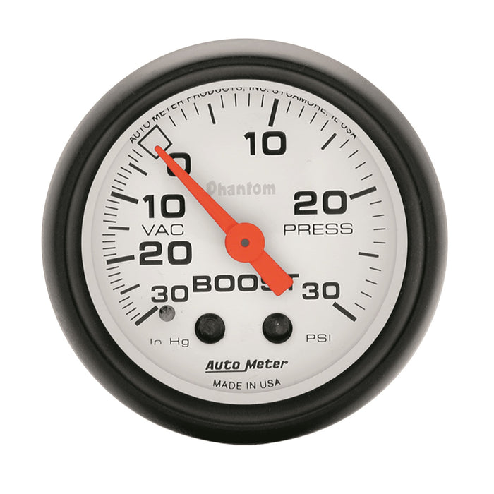 AutoMeter 5703 GAUGE; VAC/BOOST; 2 1/16in.; 30INHG-30PSI; MECHANICAL; PHANTOM - Truck Part Superstore