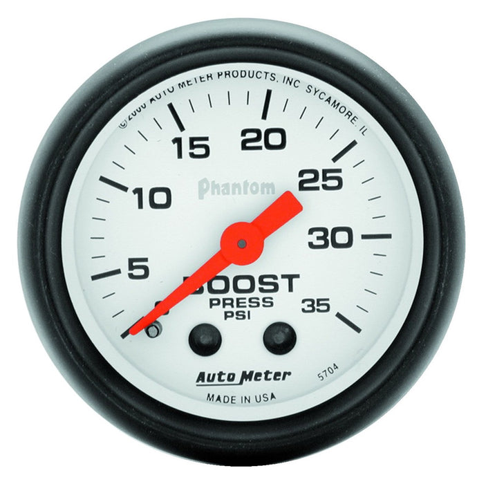 AutoMeter 5704 GAUGE; BOOST; 2 1/16in.; 35PSI; MECHANICAL; PHANTOM - Truck Part Superstore