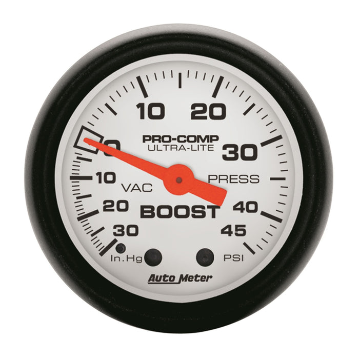 AutoMeter 5708 GAUGE; VAC/BOOST; 2 1/16in.; 30INHG-45PSI; MECHANICAL; PHANTOM - Truck Part Superstore