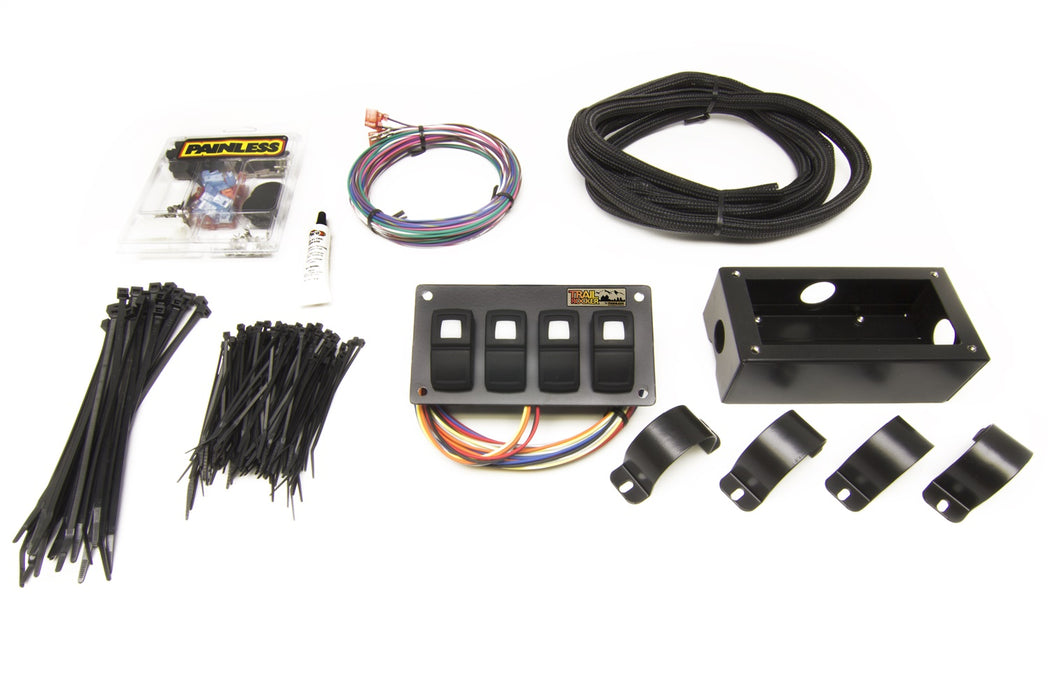 Painless Wiring 57108 Trail Rocker 4-Switch Panel; Roll Bar Mount; - Truck Part Superstore