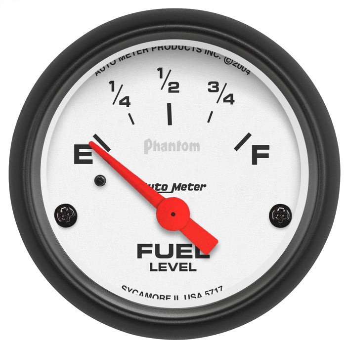 AutoMeter 5717 GAUGE; FUEL LEVEL; 2 1/16in.; 0OE TO 30OF; ELEC; PHANTOM - Truck Part Superstore