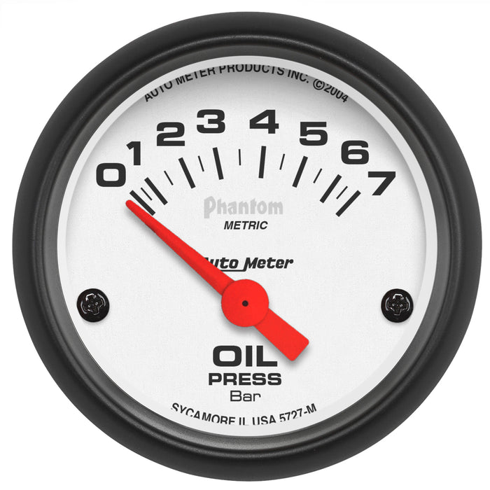 AutoMeter 5727-M GAUGE; OIL PRESSURE; 2 1/16in.; 7BAR; ELECTRIC; PHANTOM - Truck Part Superstore