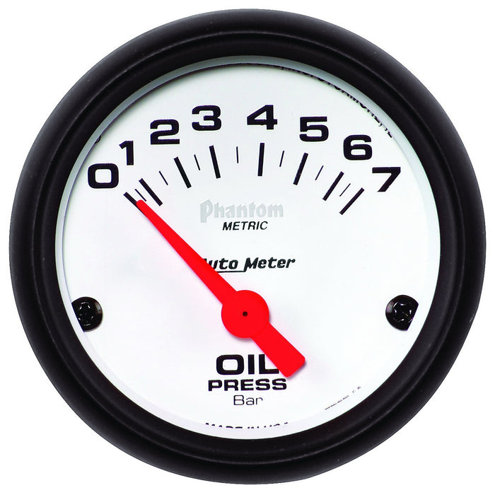 AutoMeter 5727-M GAUGE; OIL PRESSURE; 2 1/16in.; 7BAR; ELECTRIC; PHANTOM - Truck Part Superstore