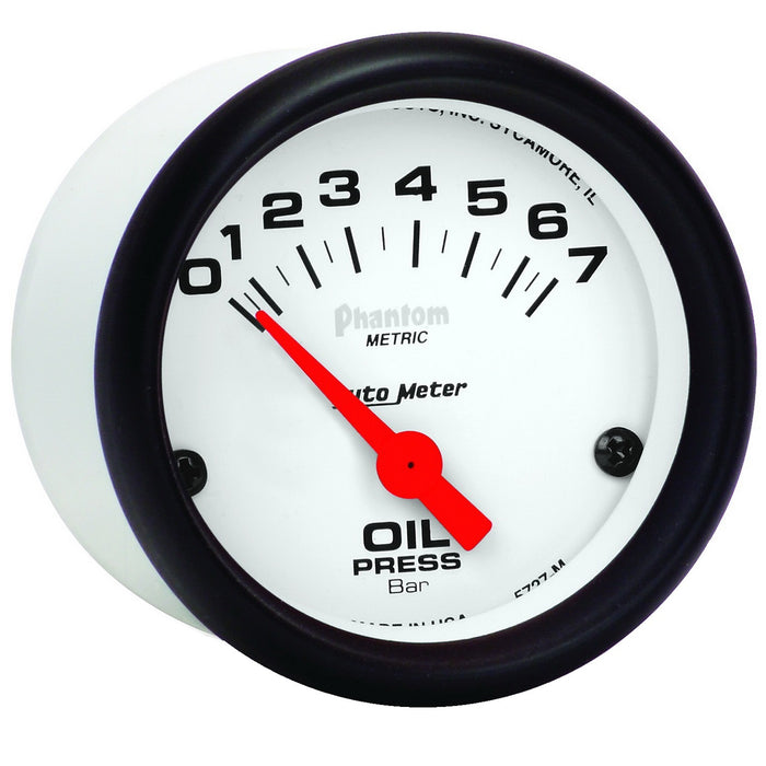 AutoMeter 5727-M GAUGE; OIL PRESSURE; 2 1/16in.; 7BAR; ELECTRIC; PHANTOM - Truck Part Superstore