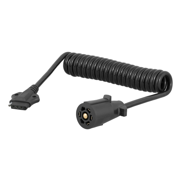 CURT 57282 8ft. Electrical Adapter Harness (7-Way RV Blade Vehicle to 5-Way Flat Trailer) - Truck Part Superstore
