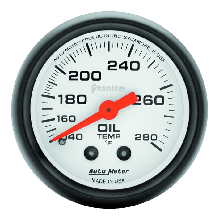 AutoMeter 5741 GAUGE; OIL TEMP; 2 1/16in.; 140-280deg.F; MECHANICAL; PHANTOM - Truck Part Superstore