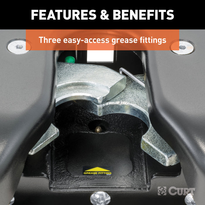 CURT 16065 Q20 5th Wheel Hitch; Select Silverado; Sierra 2500; 3500 HD; 8ft. Bed Puck Syste - Truck Part Superstore