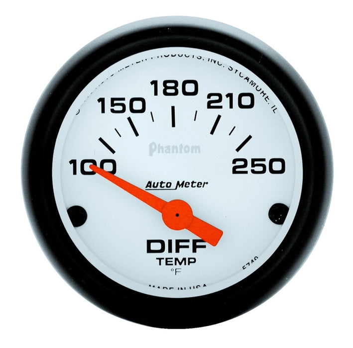 AutoMeter 5749 GAUGE; DIFFERENTIAL TEMP; 2 1/16in.; 100-250deg.F; ELECTRIC; PHANTOM - Truck Part Superstore