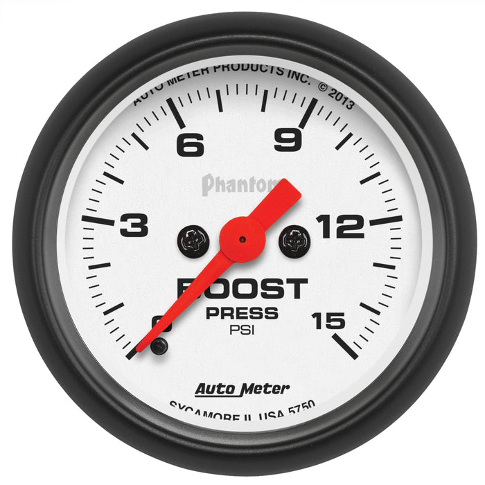 AutoMeter 5750 GAUGE; BOOST; 2 1/16in.; 15PSI; DIGITAL STEPPER MOTOR; PHANTOM - Truck Part Superstore