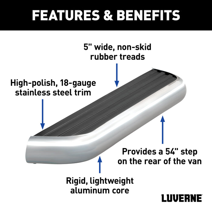 Luverne 575254-570749 MegaStep 6-1/2in. x 54in. Aluminum Cargo Van Rear Step; Select Sprinter 2500; 35 - Truck Part Superstore
