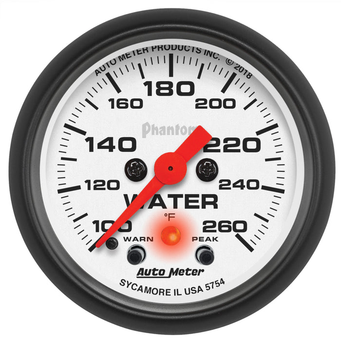 AutoMeter 5754 GAUGE; WATER TEMP; 2 1/16in.; 260deg.F; DIGITAL STEPPER MOTOR W/PK/WRN; PHANTOM - Truck Part Superstore