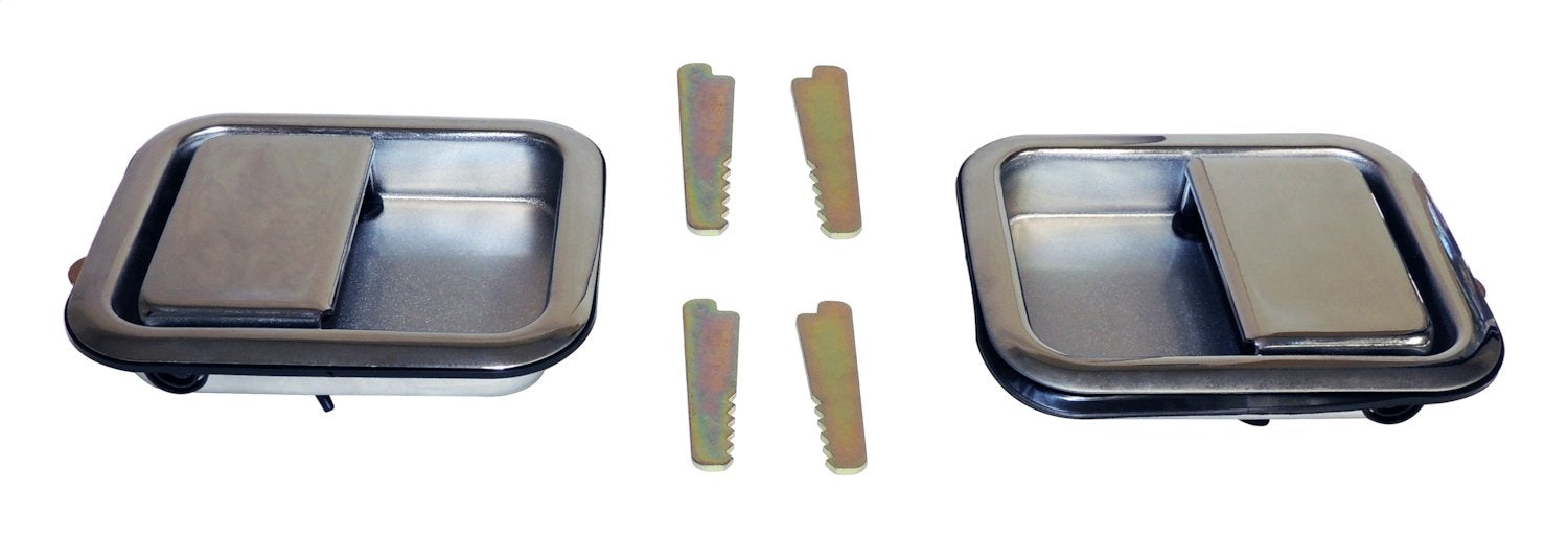 Crown Automotive Jeep Replacement 5758172K Exterior Door Handle Kit; Chrome Handles/4 Keepers; w/Full Steel Doors; - Truck Part Superstore