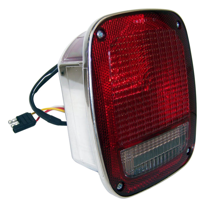 Crown Automotive Jeep Replacement 5758255C Tail Light Assembly; Left; Chrome; w/Side Marker; - Truck Part Superstore