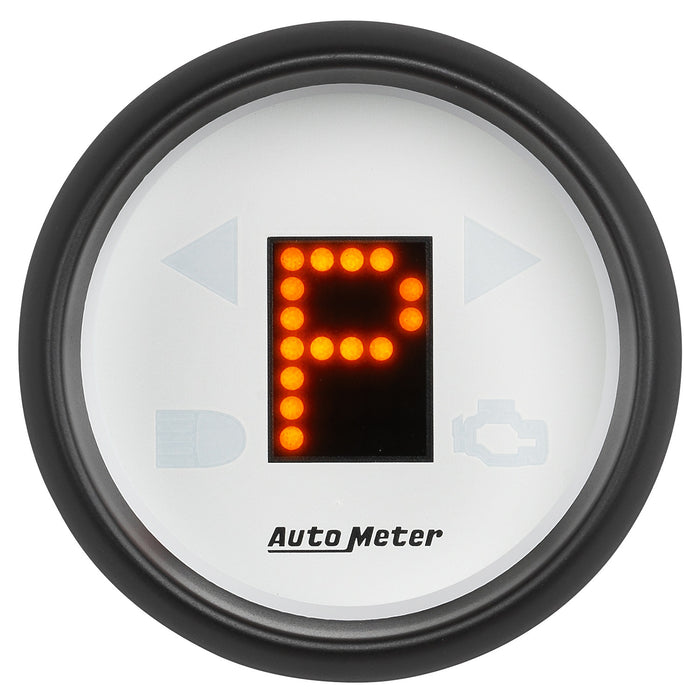 AutoMeter 5759 GAUGE; GEAR POS; 2 1/16in.; INCL INDICATORS; WHITE DIAL; RED LED; BLACK BEZEL - Truck Part Superstore