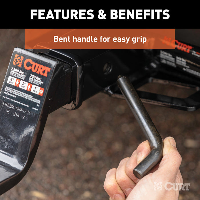 CURT 21579 CURT 21579 Black Trailer Hitch Pin/Clip; 5/8-Inch Diameter; Fits 2-Inch Receiver - Truck Part Superstore