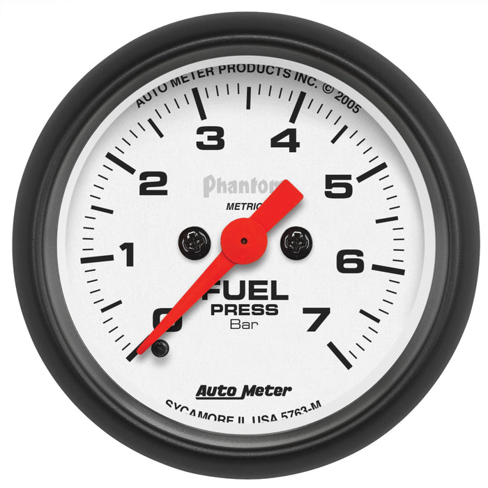 AutoMeter 5763-M GAUGE; FUEL PRESSURE; 2 1/16in.; 7BAR; DIGITAL STEPPER MOTOR; PHANTOM - Truck Part Superstore