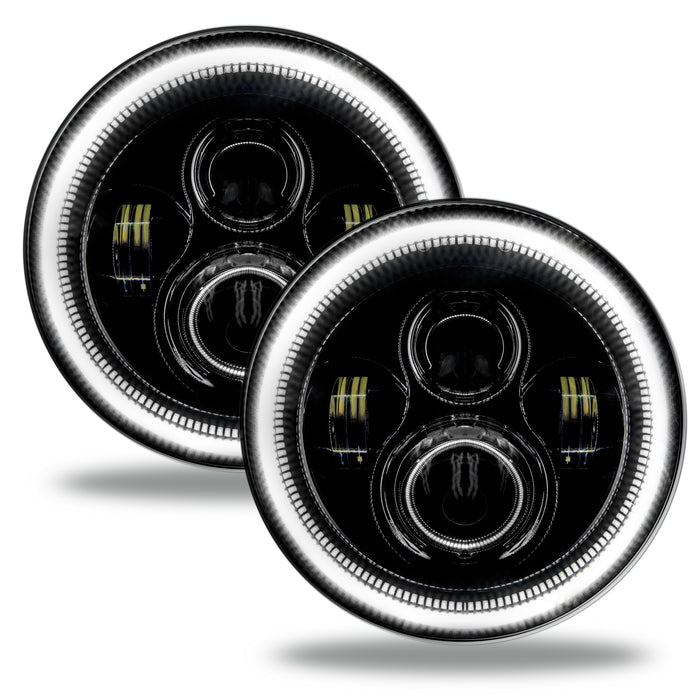 Oracle Lighting 5769-001 7 in. High Powered LED Headlights, Black Bezel, White - Truck Part Superstore