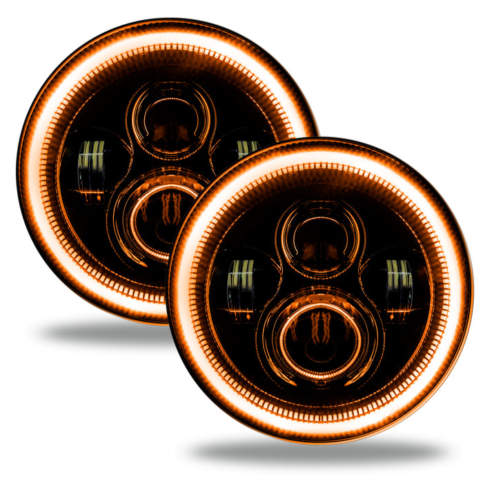 Oracle Lighting 5769-005 7 in. High Powered LED Headlights, Black Bezel, Amber - Truck Part Superstore
