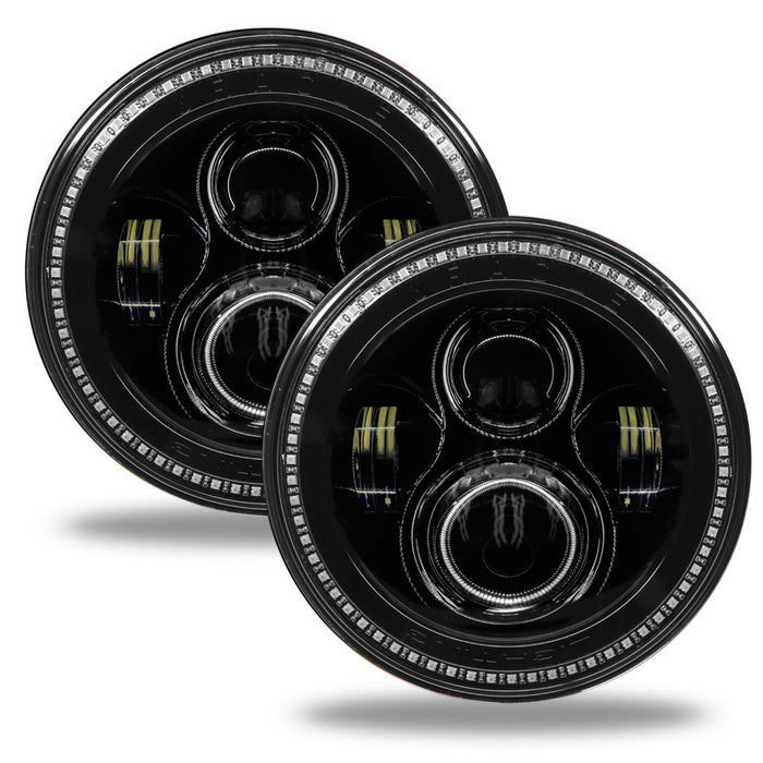 Oracle Lighting 5769J-332 7 in. High Powered LED Headlights, Black Bezel, Dynamic ColorSHIFT - Truck Part Superstore