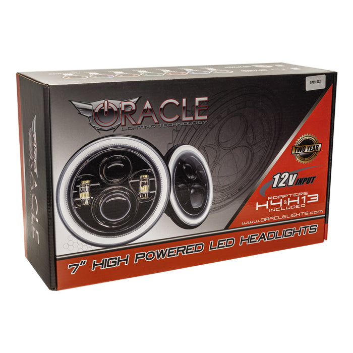 Oracle Lighting 5769J-332 7 in. High Powered LED Headlights, Black Bezel, Dynamic ColorSHIFT - Truck Part Superstore