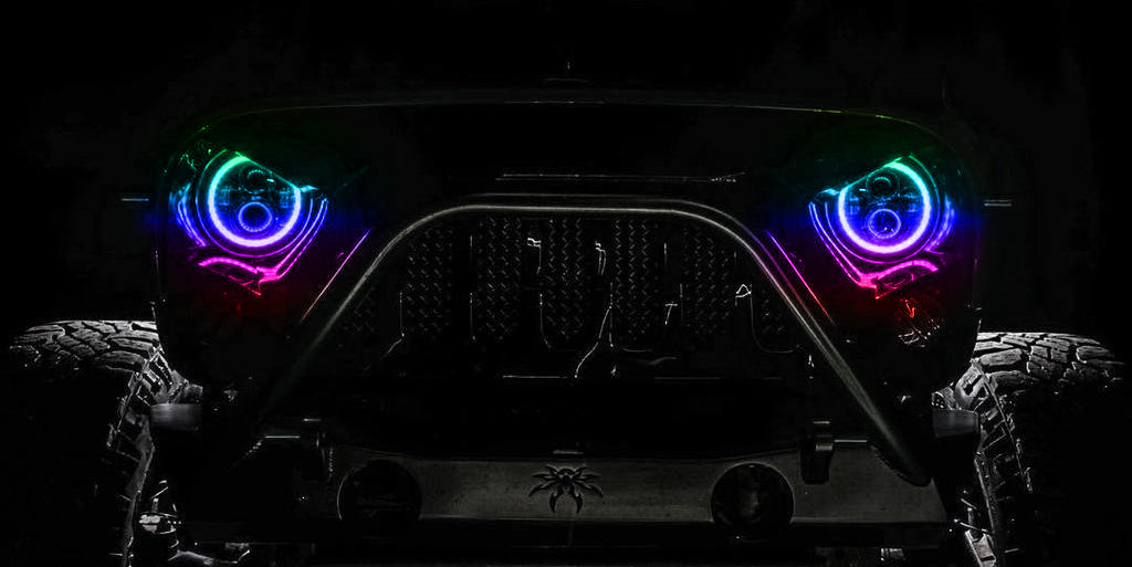 Oracle Lighting 5769J-332 7 in. High Powered LED Headlights, Black Bezel, Dynamic ColorSHIFT - Truck Part Superstore